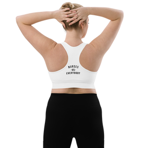 Nursing in the Six - TORONTO SKYLINE - Longline Sports Bra - WHITE
