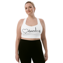 Load image into Gallery viewer, Nursing in the Six - TORONTO SKYLINE - Longline Sports Bra - WHITE
