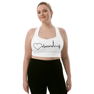 Nursing in the Six - TORONTO SKYLINE - Longline Sports Bra - WHITE