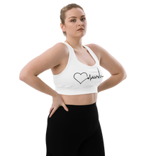 Load image into Gallery viewer, Nursing in the Six - TORONTO SKYLINE - Longline Sports Bra - WHITE
