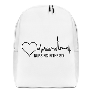 Nursing in the Six - TORONTO SKYLINE / Nursing In The Six - Print - Minimalist Backpack (WHITE)