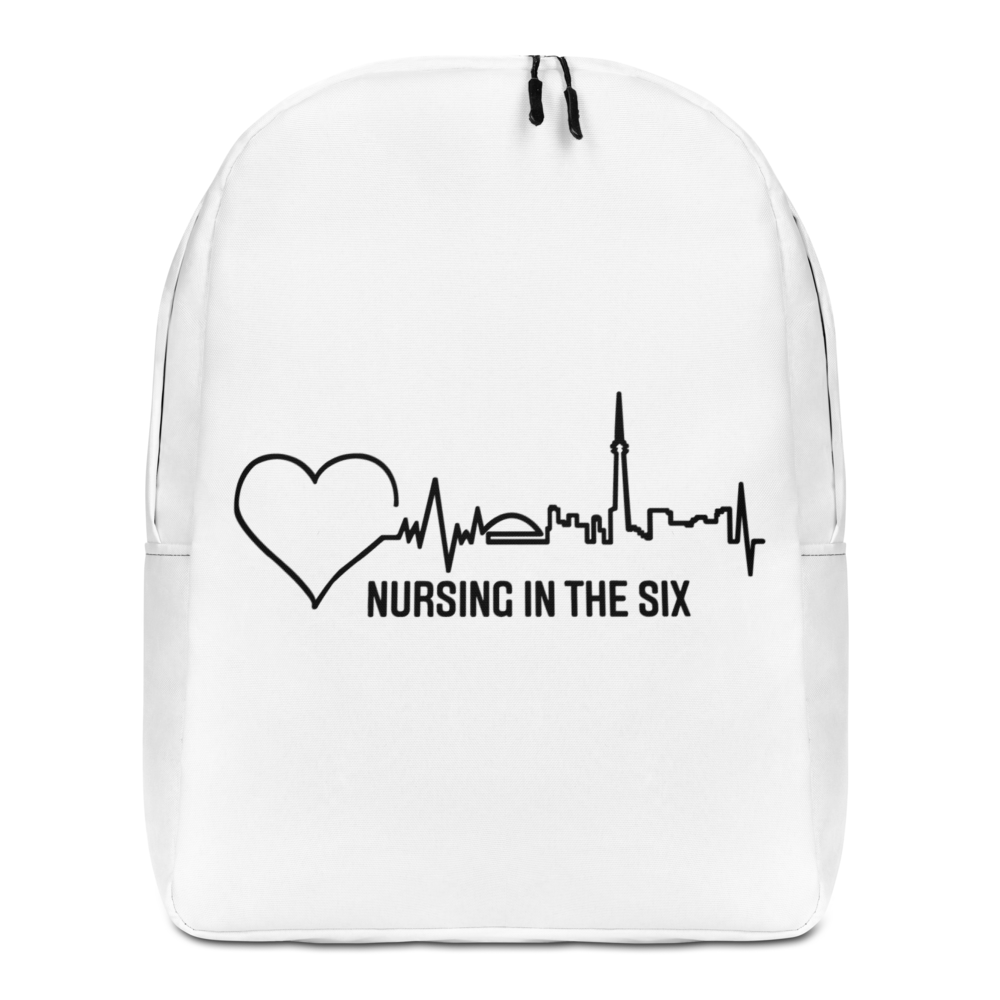 Nursing in the Six - TORONTO SKYLINE / Nursing In The Six - Print - Minimalist Backpack (WHITE)