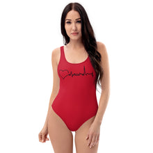 Load image into Gallery viewer, Nursing in the Six - TORONTO SKYLINE - One-Piece Swimsuit - RED
