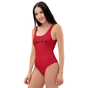 Nursing in the Six - TORONTO SKYLINE - One-Piece Swimsuit - RED