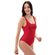 Load image into Gallery viewer, Nursing in the Six - TORONTO SKYLINE - One-Piece Swimsuit - RED
