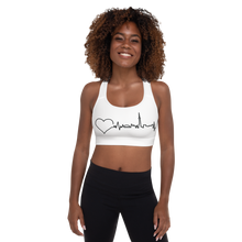 Load image into Gallery viewer, Nursing in the Six - TORONTO SKYLINE - Padded Sports Bra - WHITE
