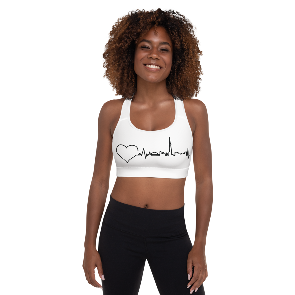 Nursing in the Six - TORONTO SKYLINE - Padded Sports Bra - WHITE
