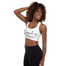 Load image into Gallery viewer, Nursing in the Six - TORONTO SKYLINE - Padded Sports Bra - WHITE
