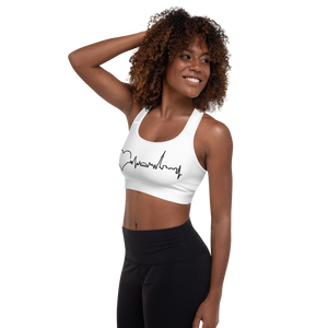 Nursing in the Six - TORONTO SKYLINE - Padded Sports Bra - WHITE