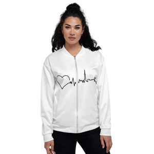 Nursing in the Six - Toronto Skyline - Unisex Bomber Jacket - WHITE