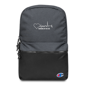 Nursing in the Six - TORONTO SKYLINE / Nursing In The Six - Embroidered - CHAMPION BACKPACK - (AVAILABLE IN 2 COLOURS)