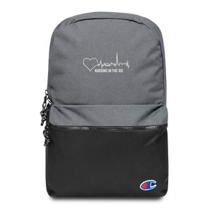 Nursing in the Six - TORONTO SKYLINE / Nursing In The Six - Embroidered - CHAMPION BACKPACK - (AVAILABLE IN 2 COLOURS)