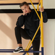 Load image into Gallery viewer, Nursing in the Six - Toronto Skyline - Embroidered Champion Packable Jacket - Unisex - BLACK
