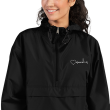 Load image into Gallery viewer, Nursing in the Six - Toronto Skyline - Embroidered Champion Packable Jacket - Unisex - BLACK
