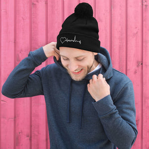 Nursing in the Six - TORONTO SKYLINE - Pom-Pom Toque - BLACK