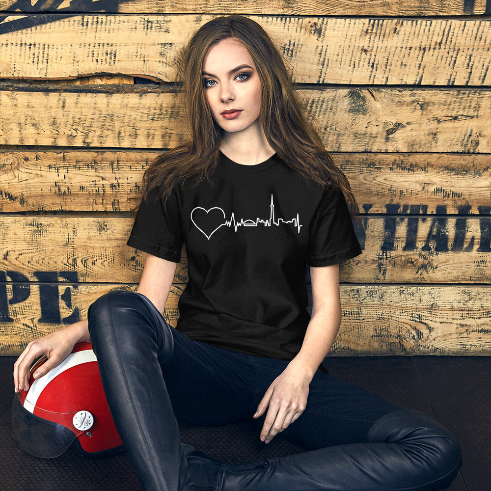 Nursing in the Six - Toronto Skyline - Short-Sleeve Unisex T-Shirt - BLACK