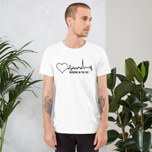 Load image into Gallery viewer, Nursing in the Six - Toronto Skyline w/ Nursing in the Six print - Short-Sleeve Unisex T-Shirt - WHITE
