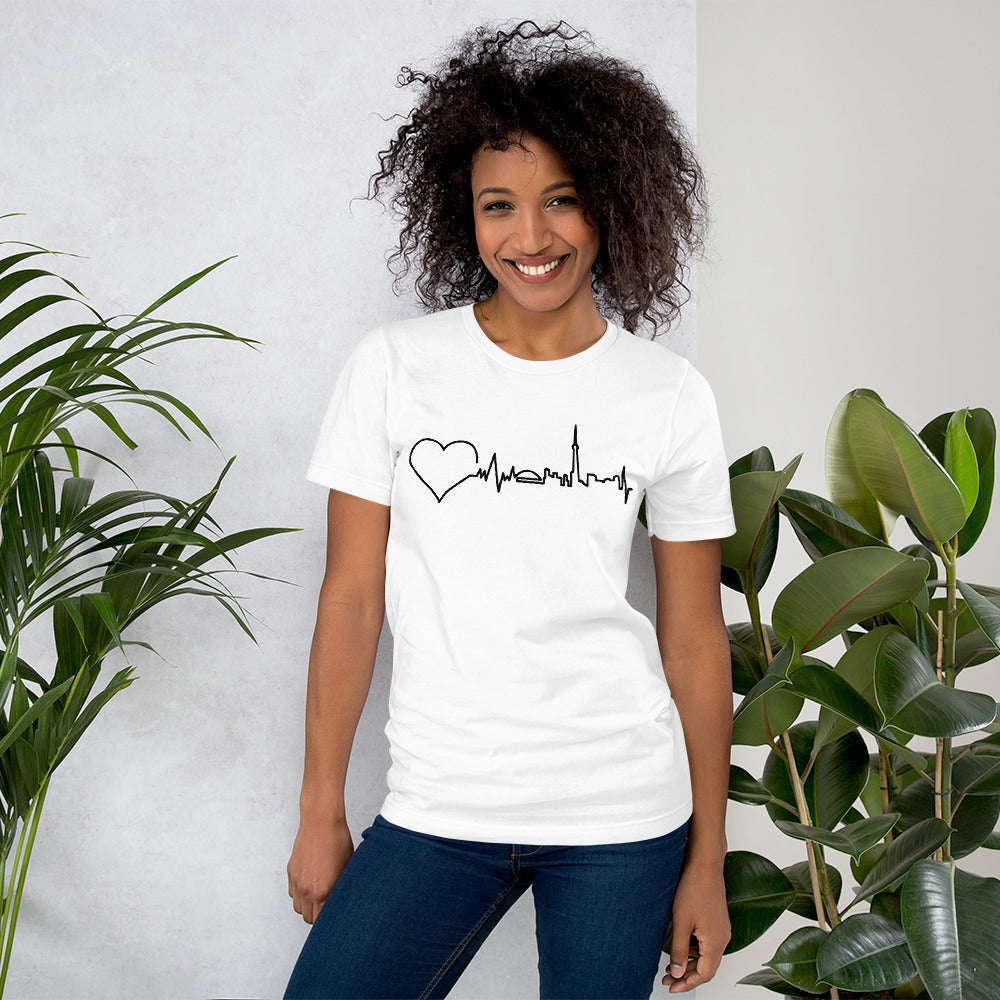 Nursing in the Six - Toronto Skyline - Short-Sleeve Unisex T-Shirt - WHITE
