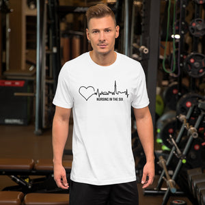 Nursing in the Six - Toronto Skyline w/ Nursing in the Six print - Short-Sleeve Unisex T-Shirt - WHITE