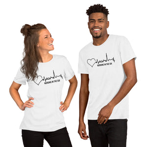 Nursing in the Six - Toronto Skyline w/ Nursing in the Six print - Short-Sleeve Unisex T-Shirt - WHITE