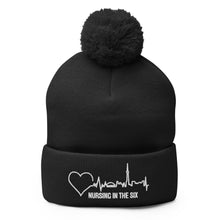 Load image into Gallery viewer, Nursing In The Six - Toronto Skyline/Nursing In The Six - 3D Embroidered Pom-Pom Beanie - (AVAILABLE IN 8 COLOURS)
