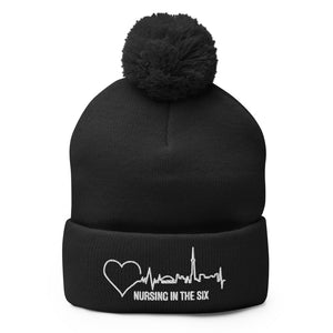 Nursing In The Six - Toronto Skyline/Nursing In The Six - 3D Embroidered Pom-Pom Beanie - (AVAILABLE IN 8 COLOURS)