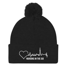 Load image into Gallery viewer, Nursing In The Six - Toronto Skyline/Nursing In The Six - 3D Embroidered Pom-Pom Beanie - (AVAILABLE IN 8 COLOURS)
