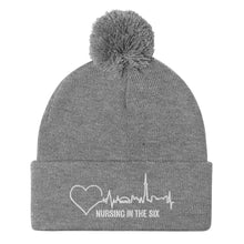 Load image into Gallery viewer, Nursing In The Six - Toronto Skyline/Nursing In The Six - 3D Embroidered Pom-Pom Beanie - (AVAILABLE IN 8 COLOURS)
