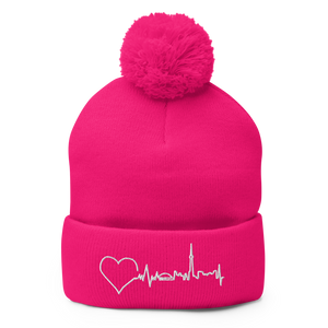 Nursing in the Six - TORONTO SKYLINE - Pom-Pom Toque - HOT PINK