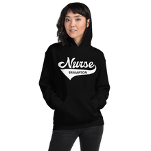 Load image into Gallery viewer, Nursing in the Six - Varsity Nurse - Brampton - Hoodie - Unisex - Black
