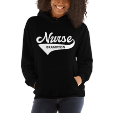 Load image into Gallery viewer, Nursing in the Six - Varsity Nurse - Brampton - Hoodie - Unisex - Black
