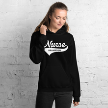 Load image into Gallery viewer, Nursing in the Six - Varsity Nurse - Brampton - Hoodie - Unisex - Black

