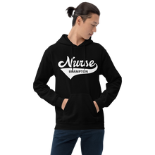 Load image into Gallery viewer, Nursing in the Six - Varsity Nurse - Brampton - Hoodie - Unisex - Black
