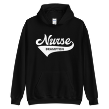 Load image into Gallery viewer, Nursing in the Six - Varsity Nurse - Brampton - Hoodie - Unisex - Black

