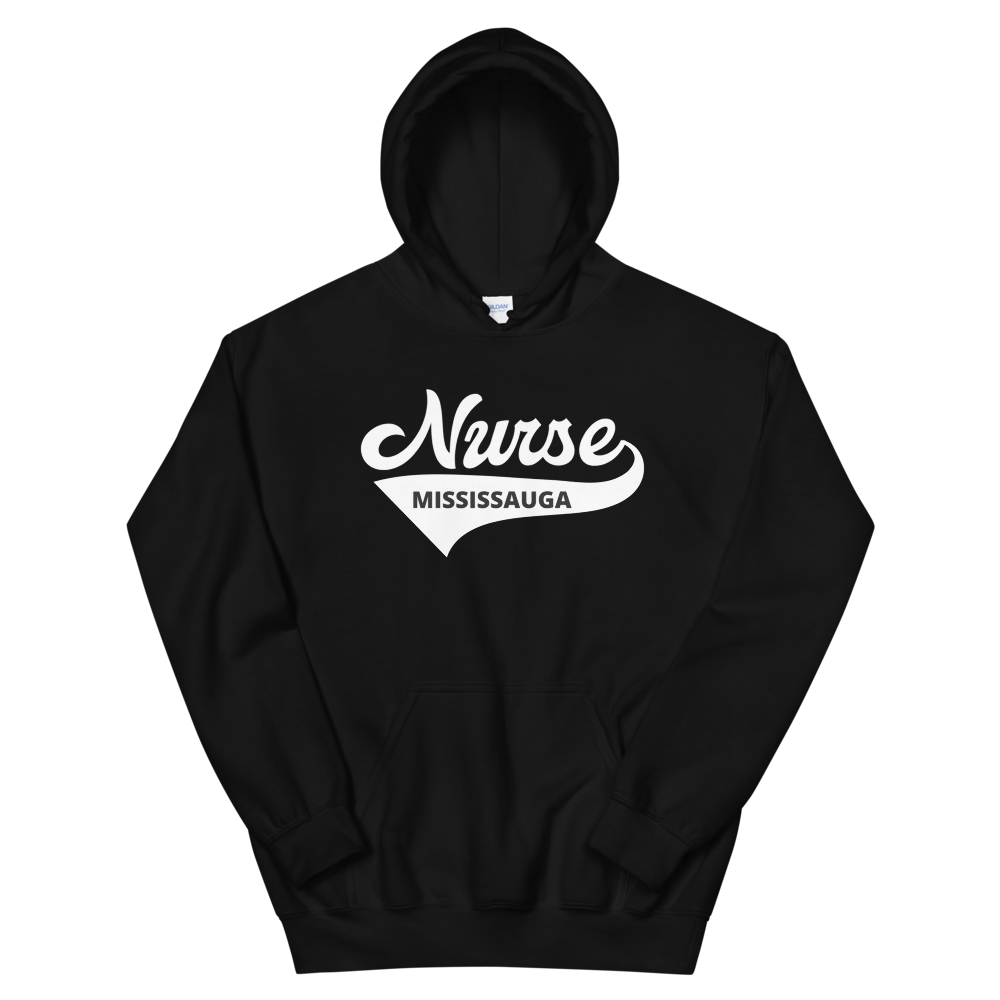 Nursing in the Six - Varsity Nurse - Mississauga- Hoodie - Unisex - BLACK