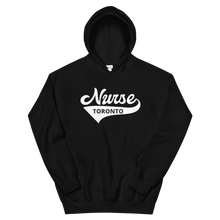 Load image into Gallery viewer, Nursing in the Six - &#39;Varsity&#39; Nurse - Toronto - Unisex - Hoodie - Black
