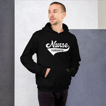 Load image into Gallery viewer, Nursing in the Six - &#39;Varsity&#39; Nurse - Toronto - Unisex - Hoodie - Black
