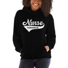 Load image into Gallery viewer, Nursing in the Six - &#39;Varsity&#39; Nurse - Toronto - Unisex - Hoodie - Black
