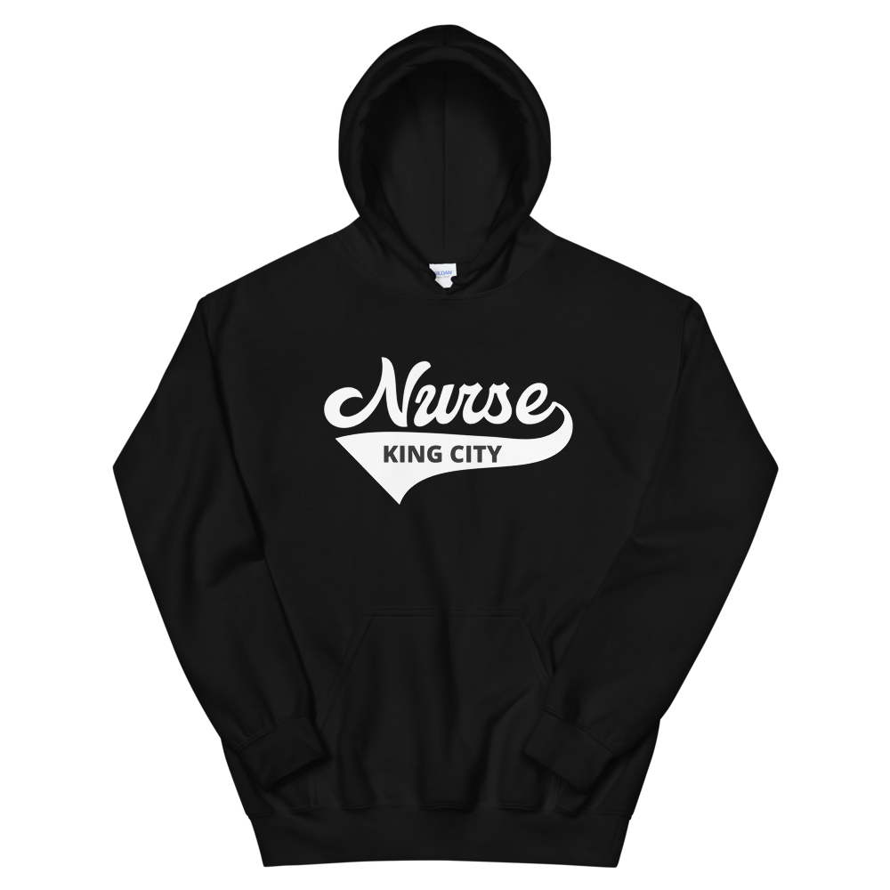 Nursing in the Six - 'Varsity' Nurse - King City - Unisex - Hoodie - WHITE