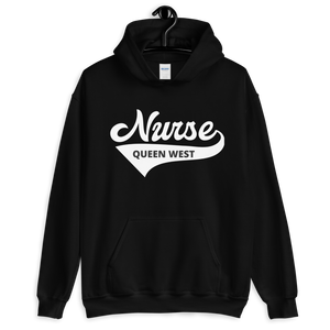 Nursing in the Six - Varsity Nurse - QUEEN WEST - Hoodie - Unisex - Black