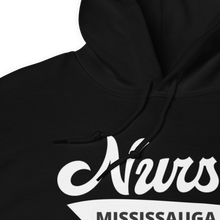 Load image into Gallery viewer, Nursing in the Six - Varsity Nurse - Mississauga- Hoodie - Unisex - BLACK
