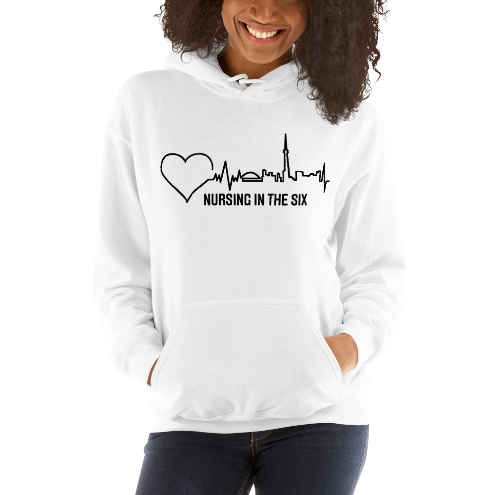 Nursing in the Six - TORONTO SKYLINE/Nursing In The Six - Unisex Hoodie - WHITE