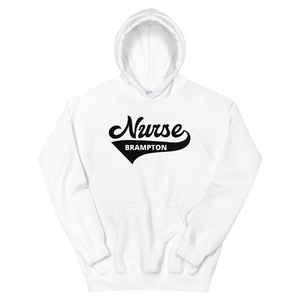 Nursing in the Six - 'Varsity' Nurse - Brampton - Unisex - Hoodie - WHITE
