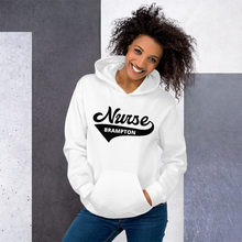 Load image into Gallery viewer, Nursing in the Six - &#39;Varsity&#39; Nurse - Brampton - Unisex - Hoodie - WHITE
