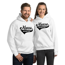 Load image into Gallery viewer, Nursing in the Six - &#39;Varsity&#39; Nurse - Brampton - Unisex - Hoodie - WHITE
