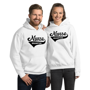 Nursing in the Six - 'Varsity' Nurse - Brampton - Unisex - Hoodie - WHITE