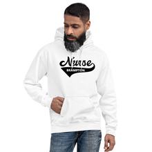 Load image into Gallery viewer, Nursing in the Six - &#39;Varsity&#39; Nurse - Brampton - Unisex - Hoodie - WHITE
