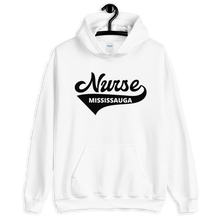 Load image into Gallery viewer, Nursing in the Six - &#39;Varsity&#39; Nurse - Mississauga - Unisex - Hoodie - WHITE

