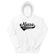 Load image into Gallery viewer, Nursing in the Six - &#39;Varsity&#39; Nurse - Mississauga - Unisex - Hoodie - WHITE
