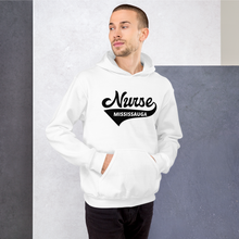 Load image into Gallery viewer, Nursing in the Six - &#39;Varsity&#39; Nurse - Mississauga - Unisex - Hoodie - WHITE
